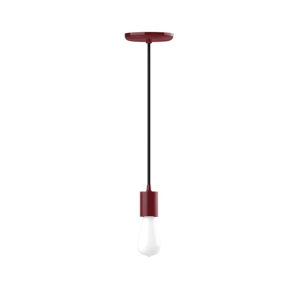 Montclair Lightworks PEB012-55 Vintage, Style C, Medium base, with black cord and canopy, Barn Red